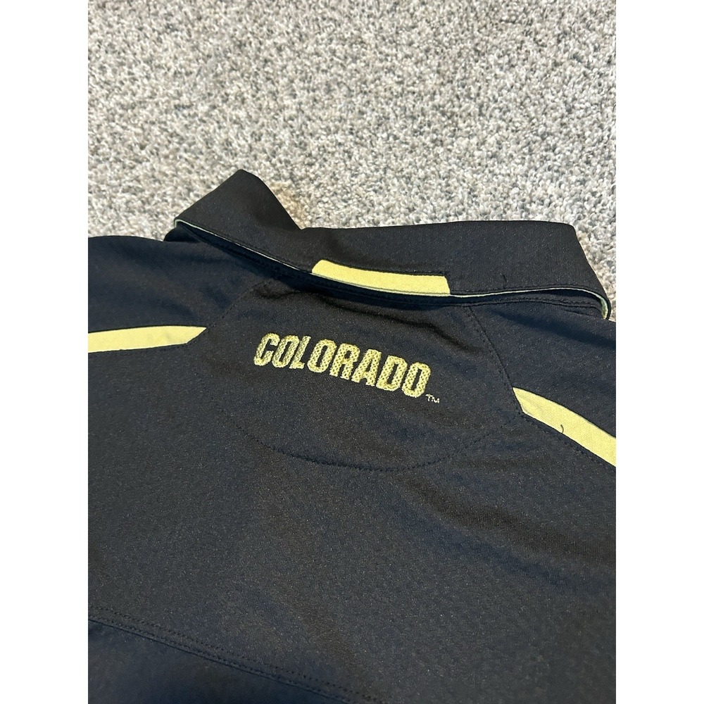 VTG 2000s Nike Team Fit Dry Colorado Buffaloes CU Buffs Polo Shirt Men's L Black - Picture 10 of 11